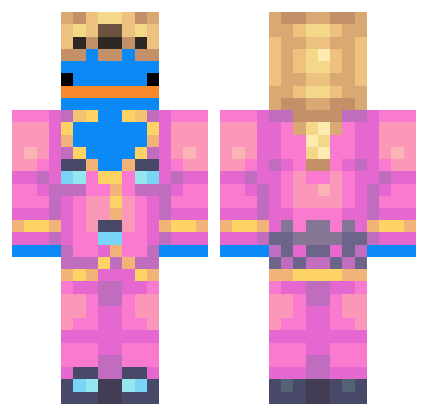 W0olieYT Minecraft skin, front and back view