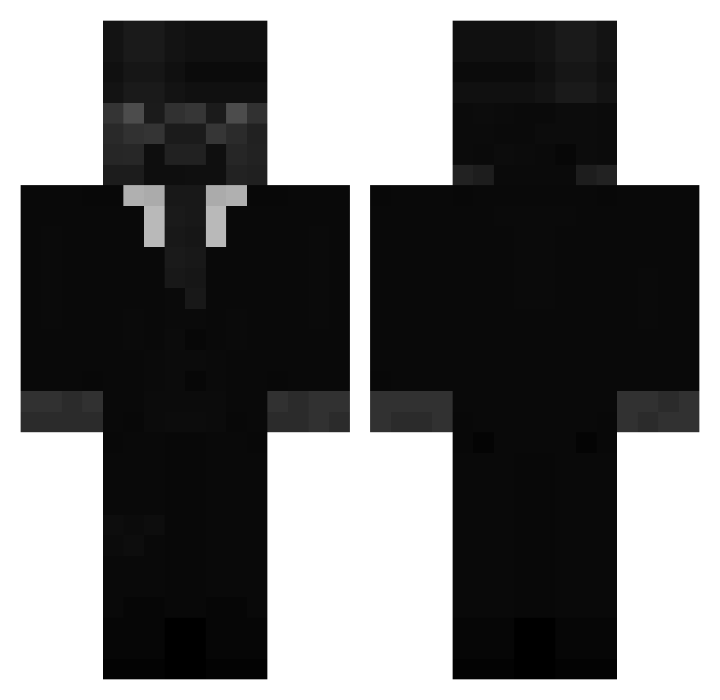 Jenek9767 Minecraft skin, front and back view