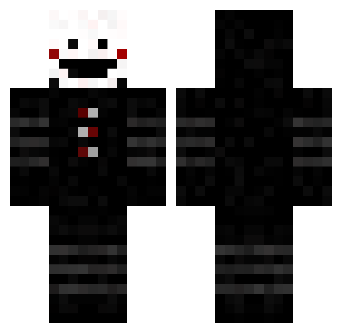 PonnyPvP Minecraft skin, front and back view