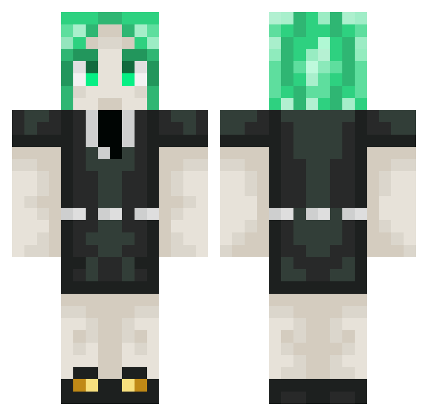 SoggynoodlesTNT Minecraft skin, front and back view