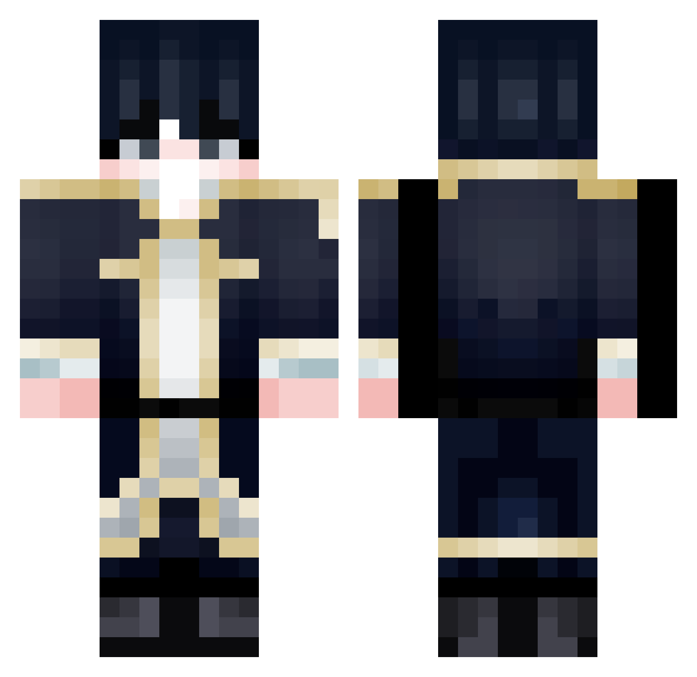panicifio Minecraft skin, front and back view