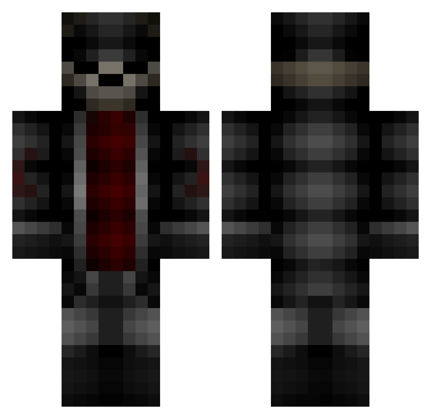 Slapmyfaze Minecraft skin, front and back view