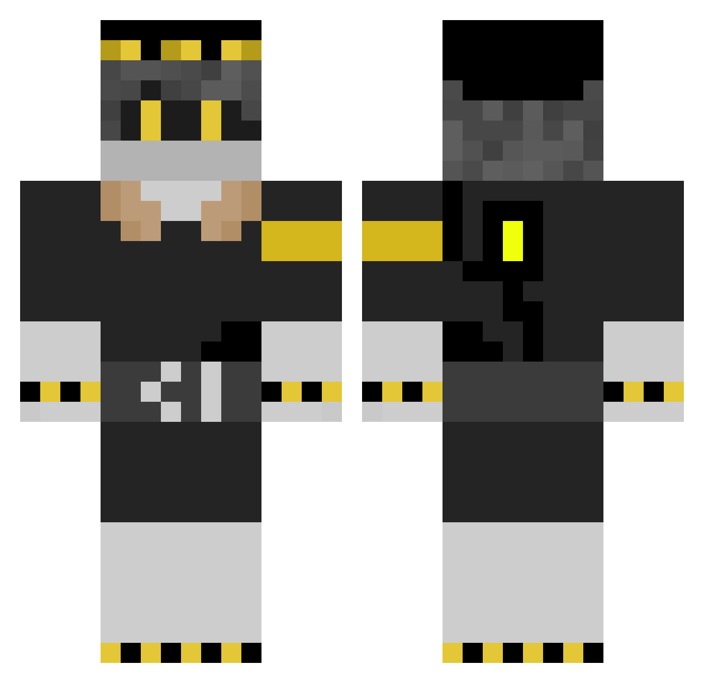 vVallixx Minecraft skin, front and back view