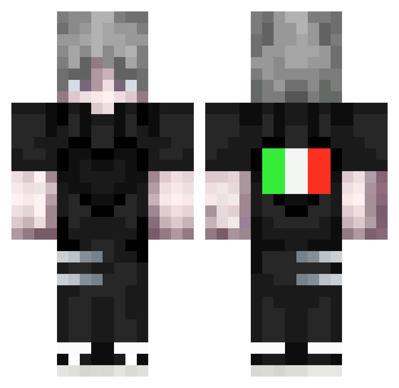 Pppint4or Minecraft skin, front and back view