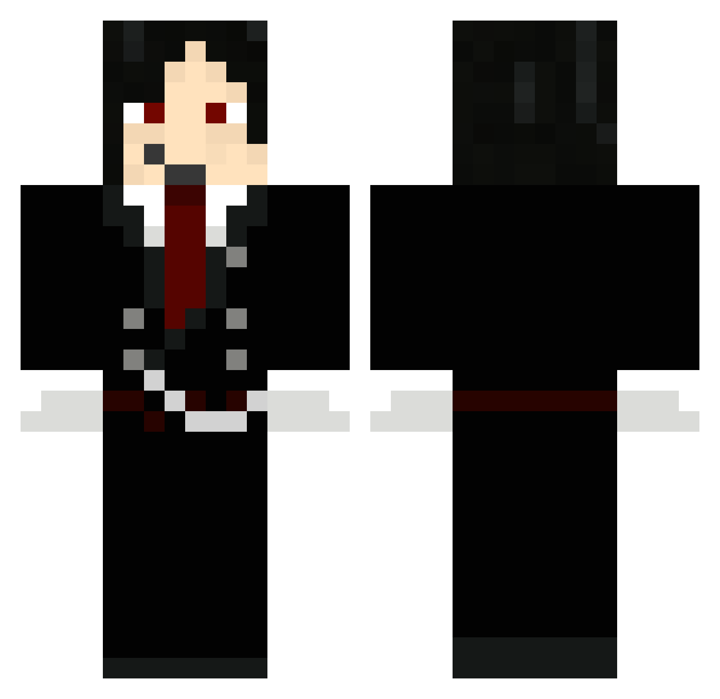 Hakurraa Minecraft skin, front and back view