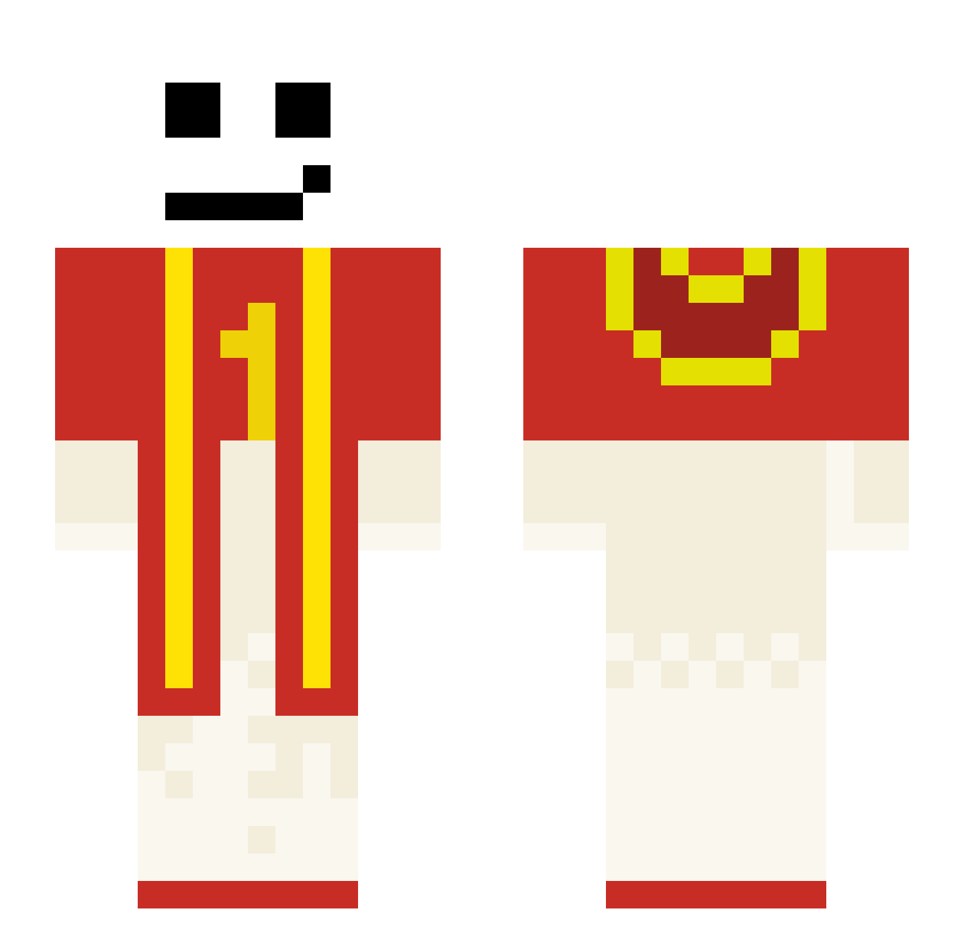 Weral Minecraft skin, front and back view