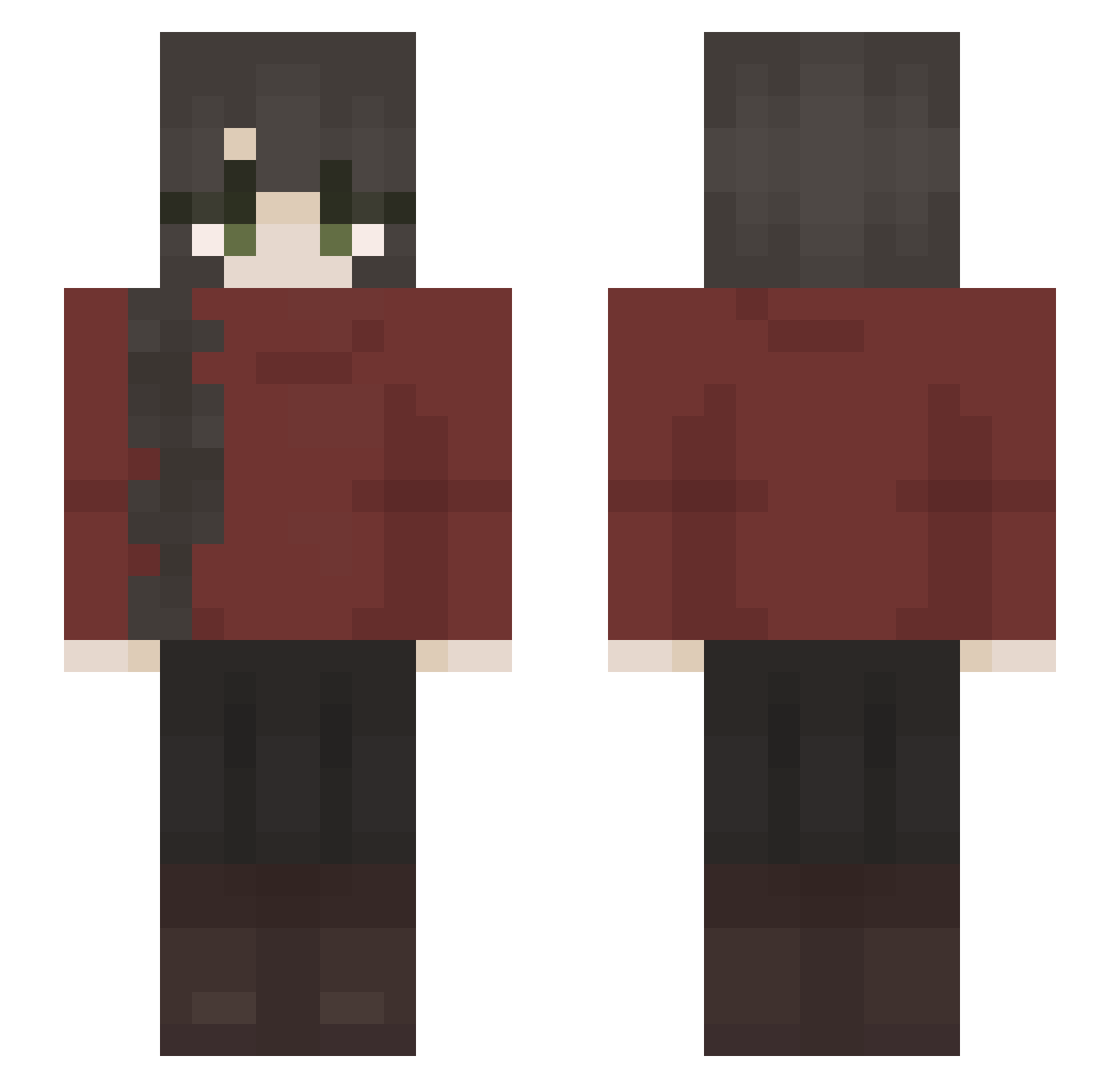 Triantly Minecraft skin, front and back view