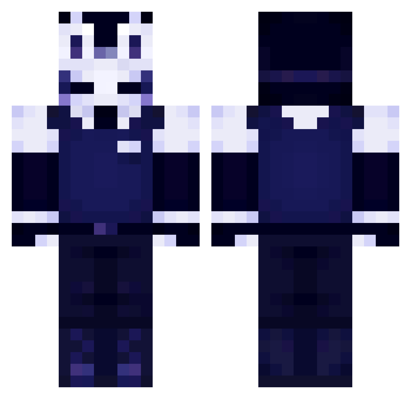Scandaroon Minecraft skin, front and back view