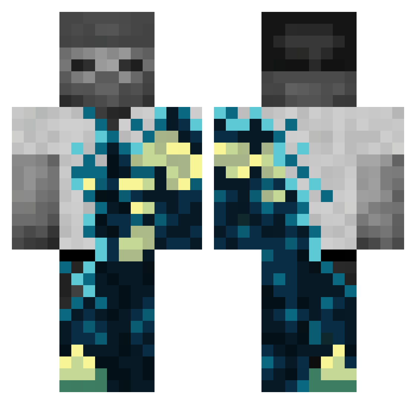 friedchicken000 Minecraft skin, front and back view