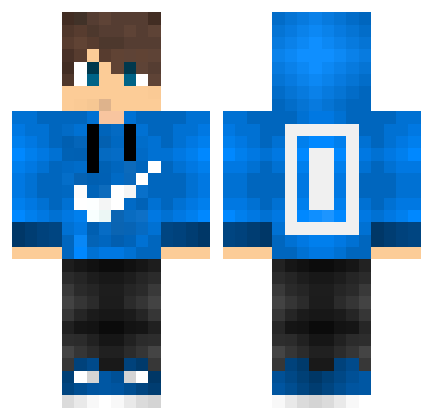 TheNameIsKris Minecraft skin, front and back view