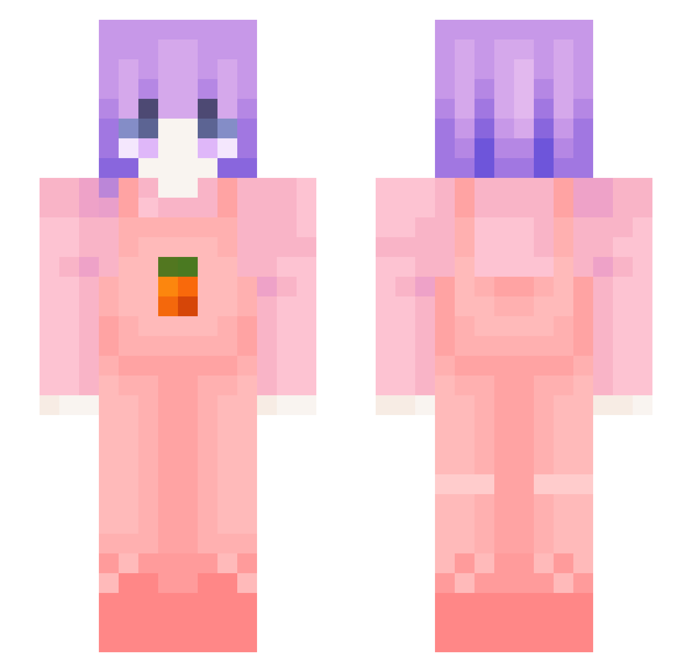 minjirim Minecraft skin, front and back view