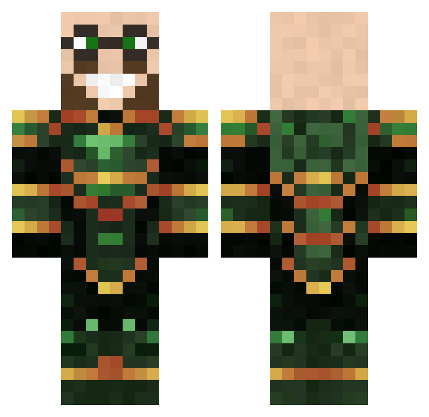 Godziotter Minecraft skin, front and back view