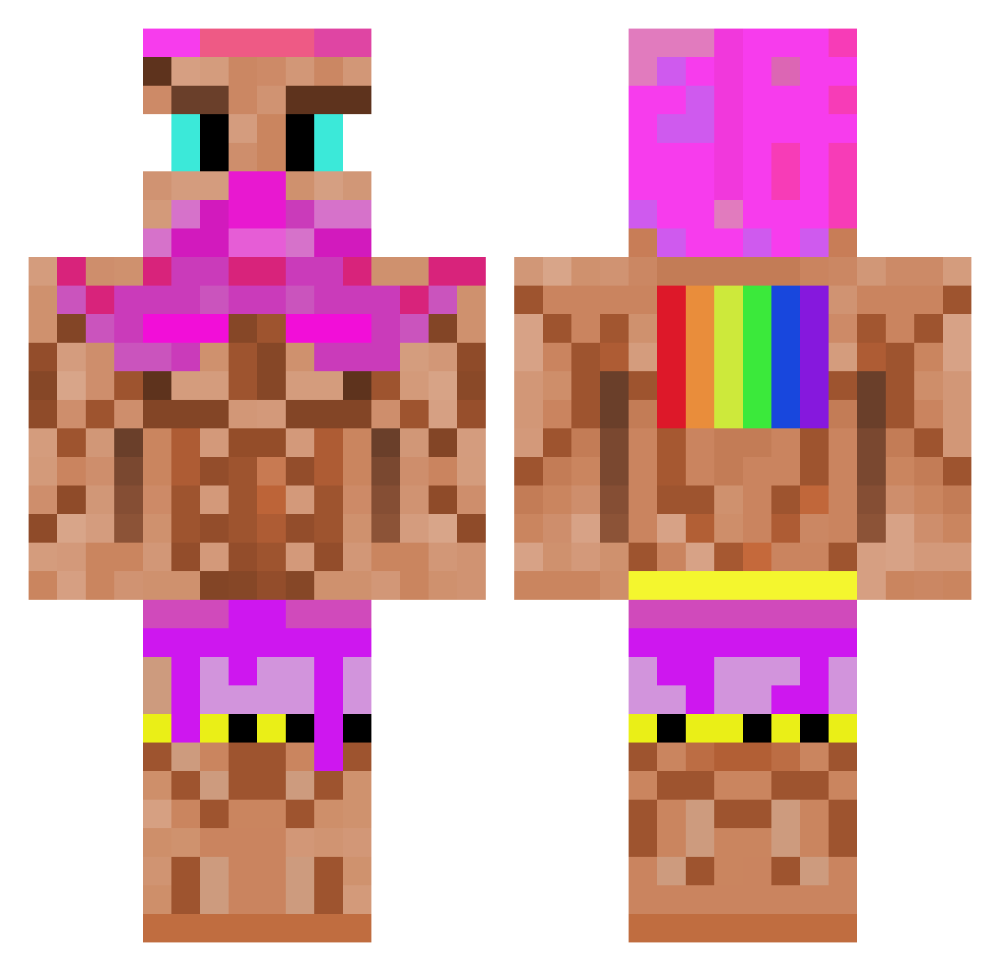 Bork Minecraft skin, front and back view