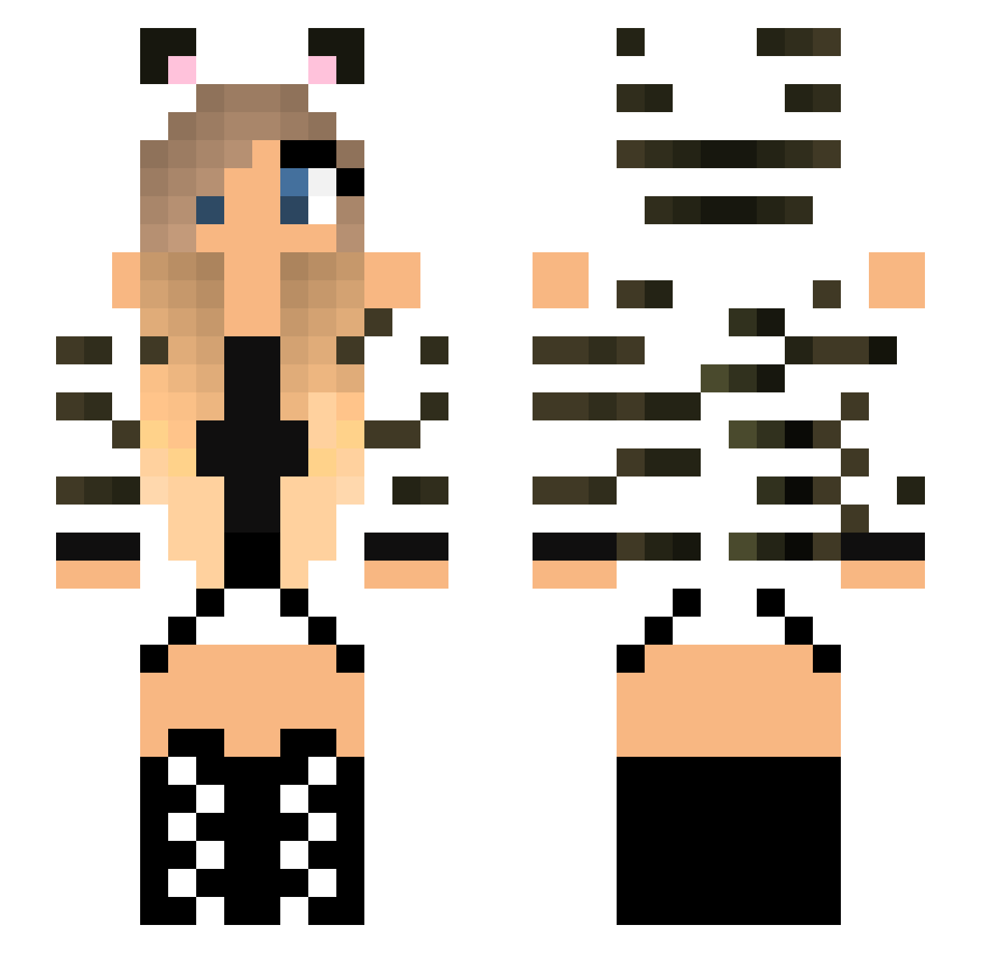 Facilitate Minecraft skin, front and back view
