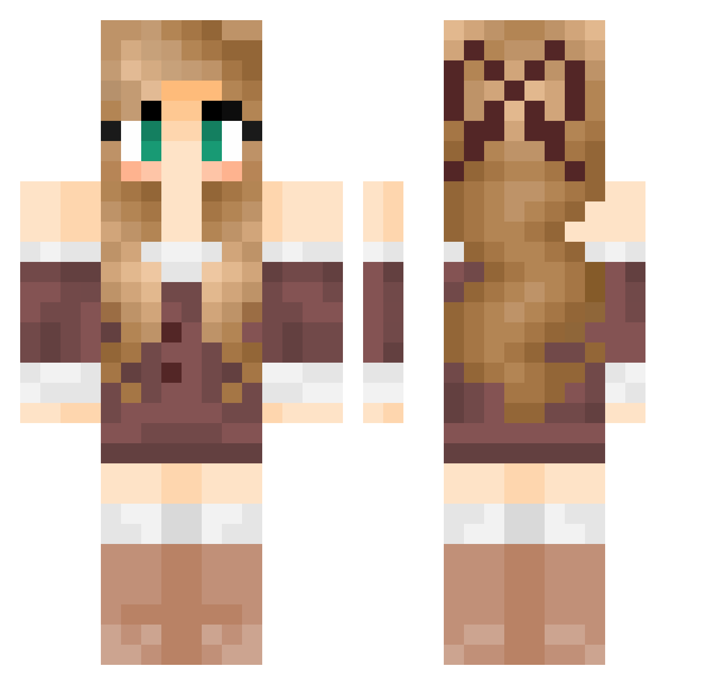 AprilIce Minecraft skin, front and back view