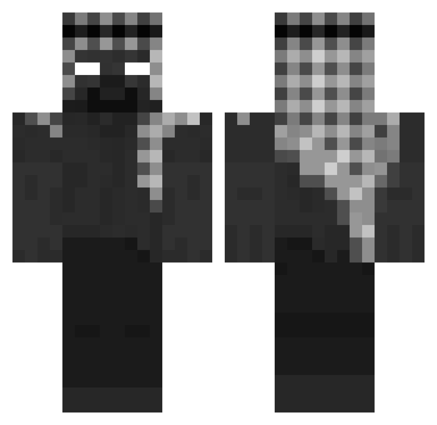 Valhalla008 Minecraft skin, front and back view