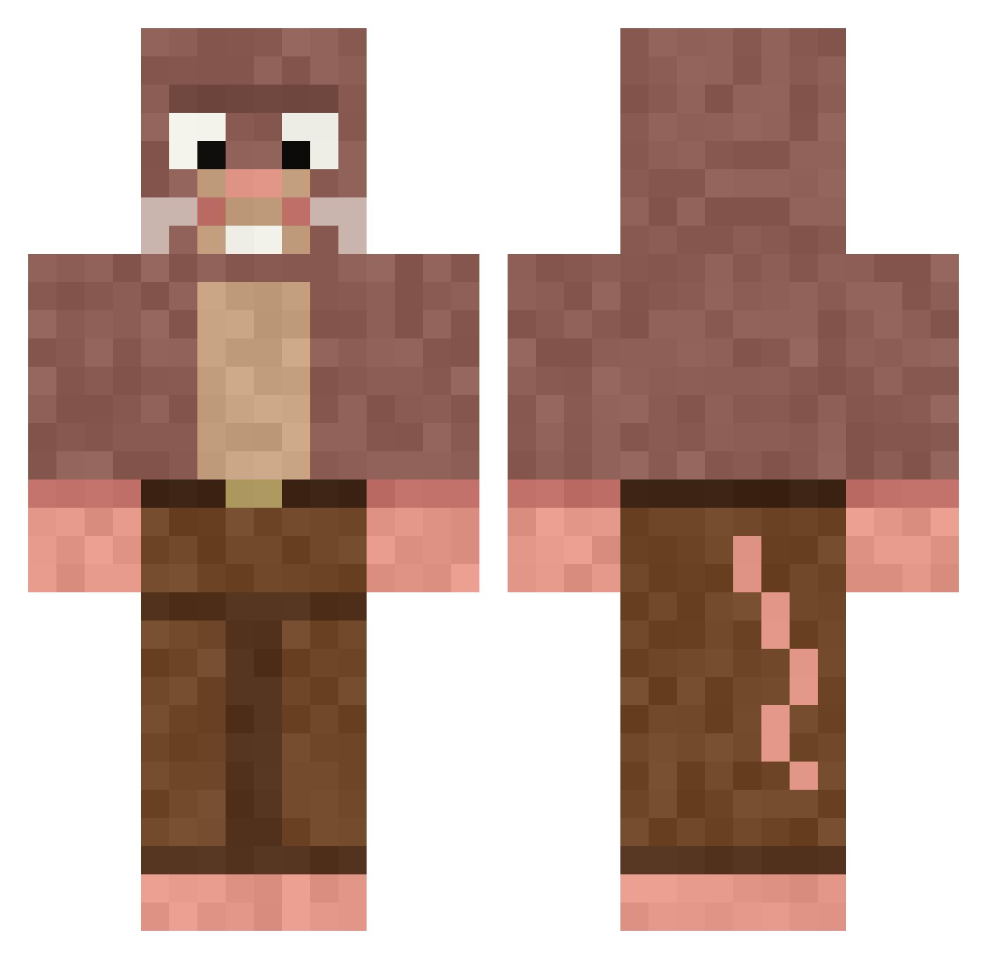 Cabrebremine Minecraft skin, front and back view