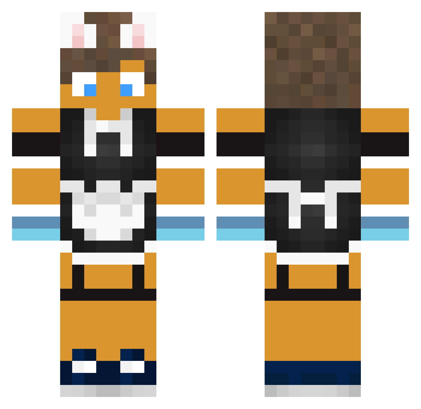 pipocapula77 Minecraft skin, front and back view
