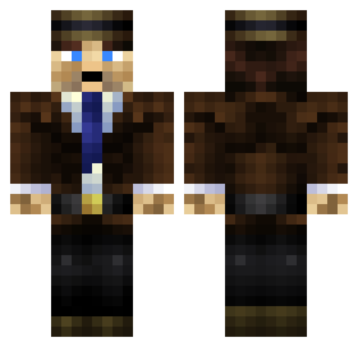 Hamster_Samen Minecraft skin, front and back view