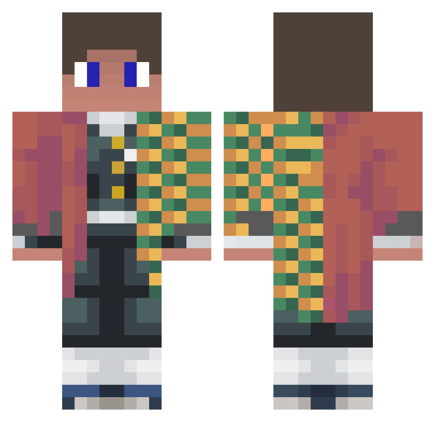 Delaryoux Minecraft skin, front and back view