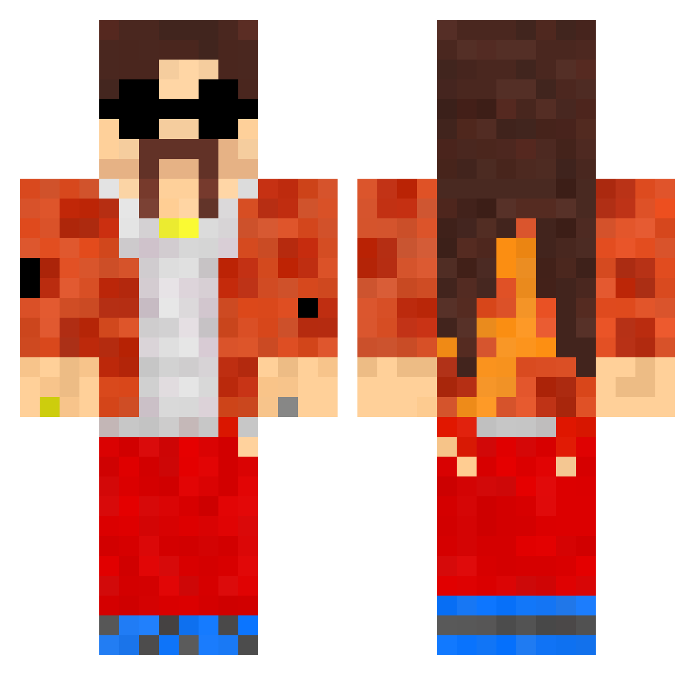 peteuse Minecraft skin, front and back view