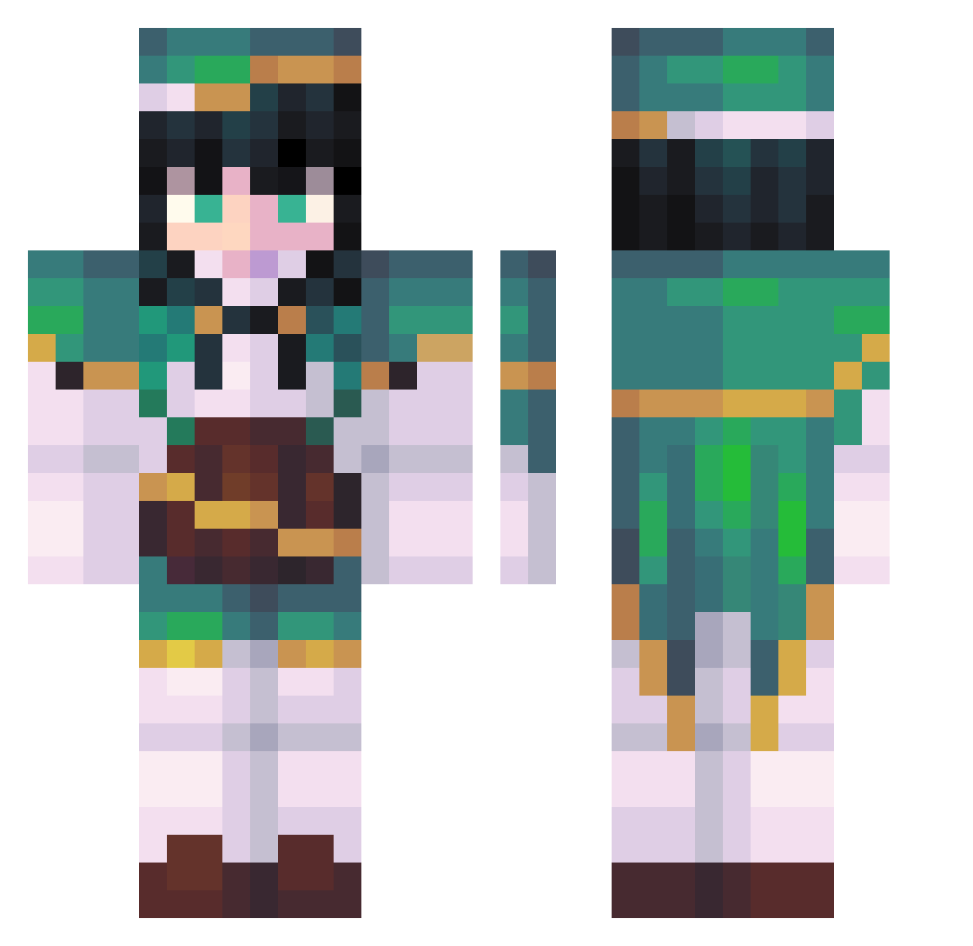 ksyzischefYKzro Minecraft skin, front and back view