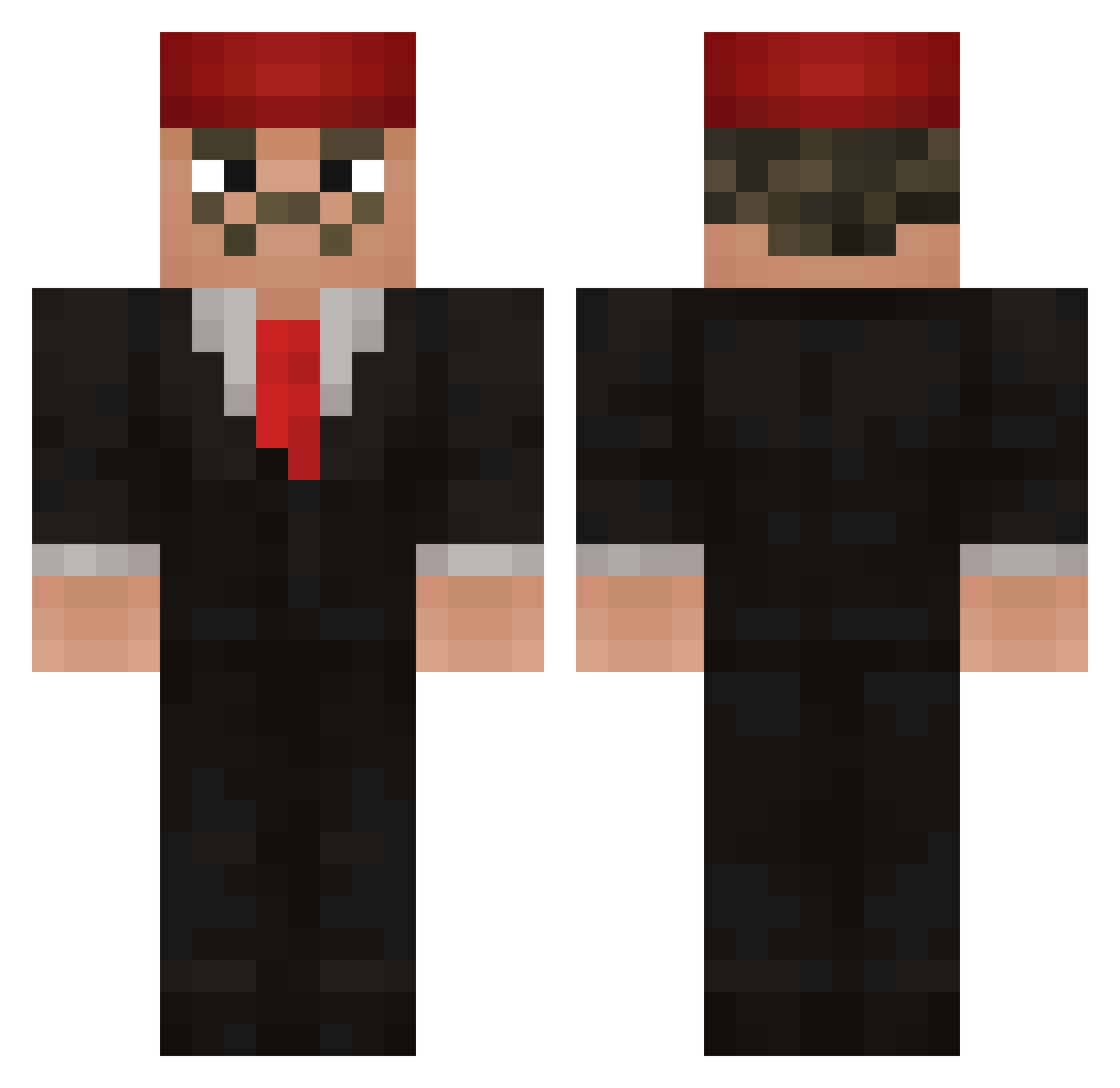 DDoublePulsar Minecraft skin, front and back view
