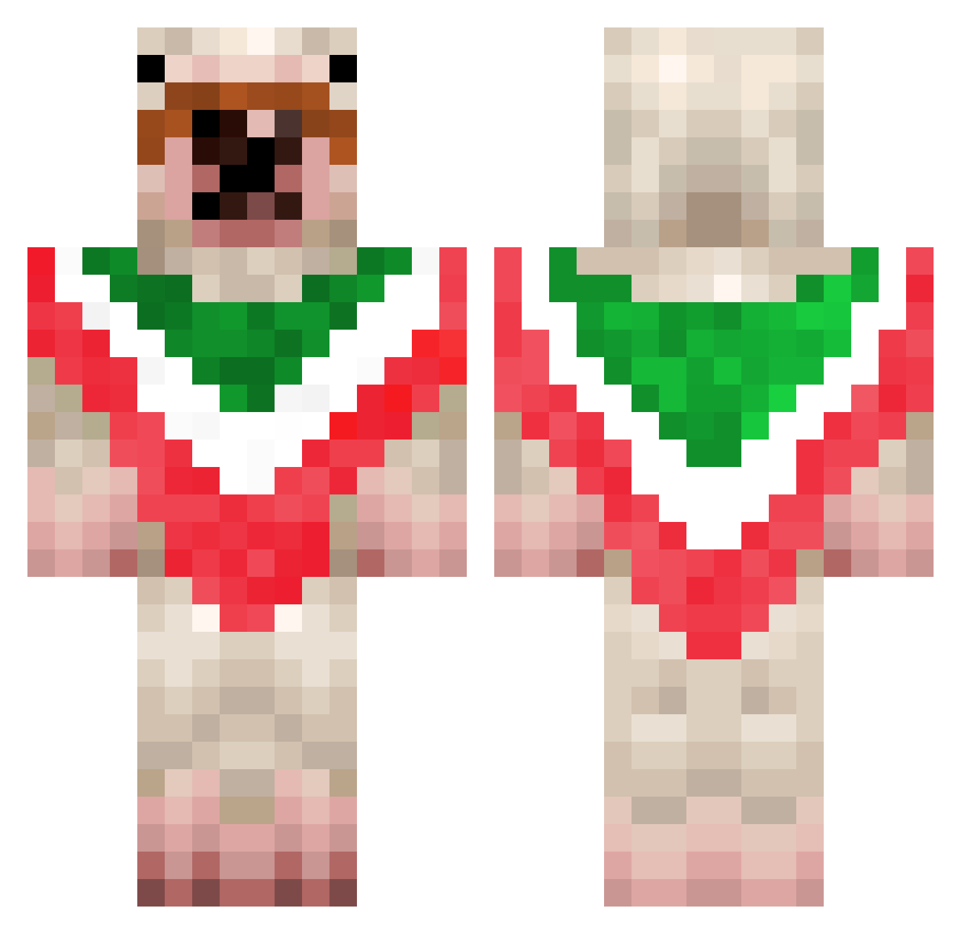 fatgreasymexican Minecraft skin, front and back view