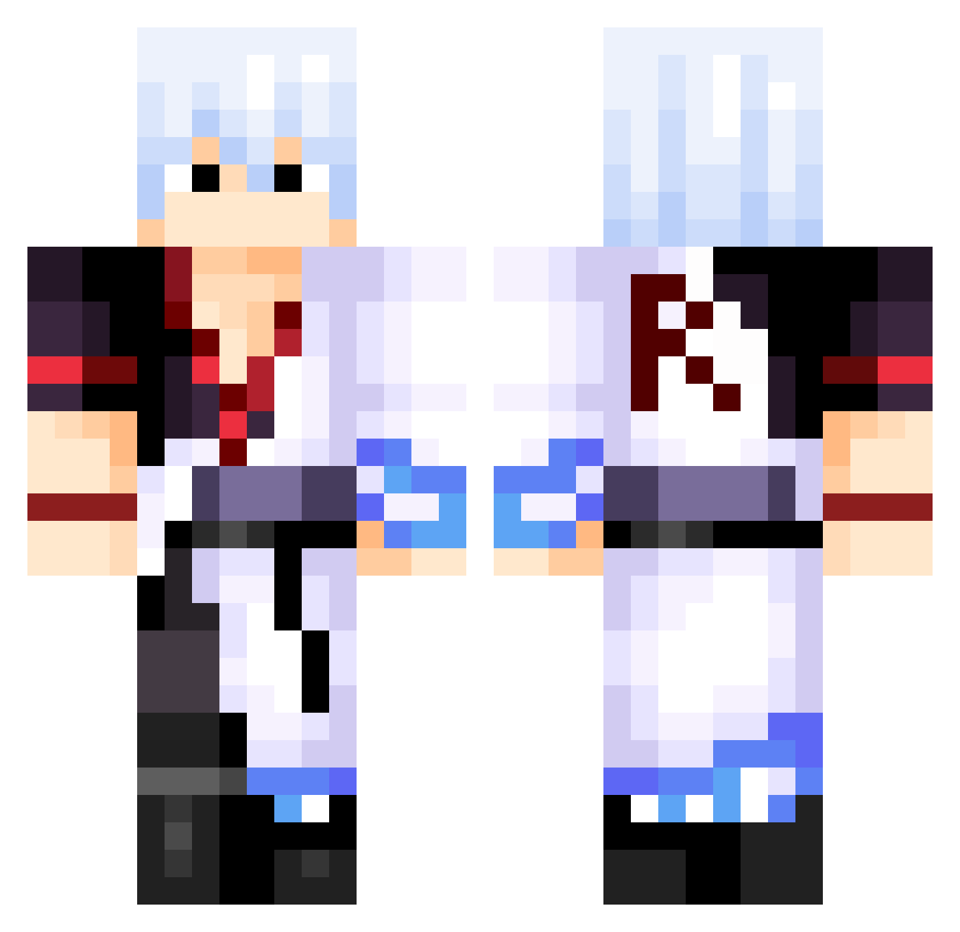 Ravel69 Minecraft skin, front and back view