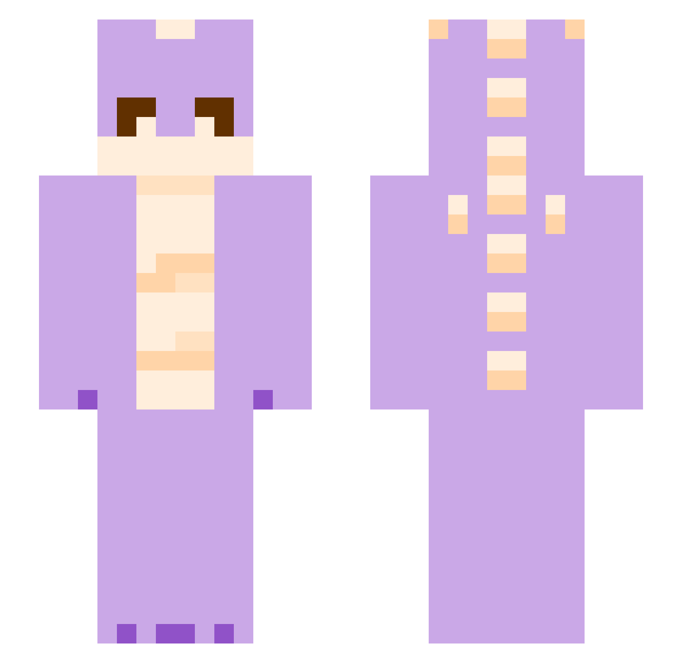 B1ueb1e Minecraft skin, front and back view