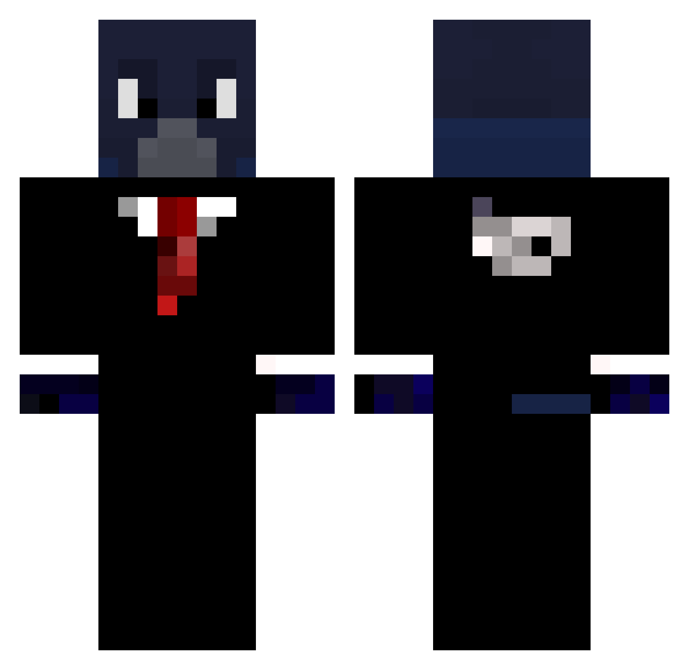 SkyrockerGamer Minecraft skin, front and back view