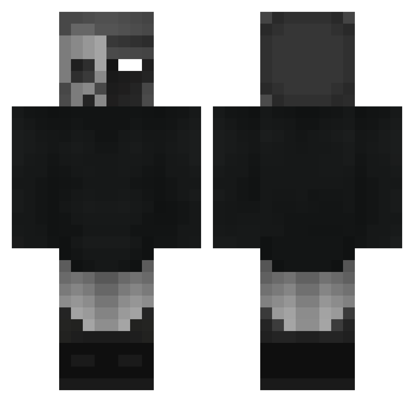 Specification Minecraft skin, front and back view