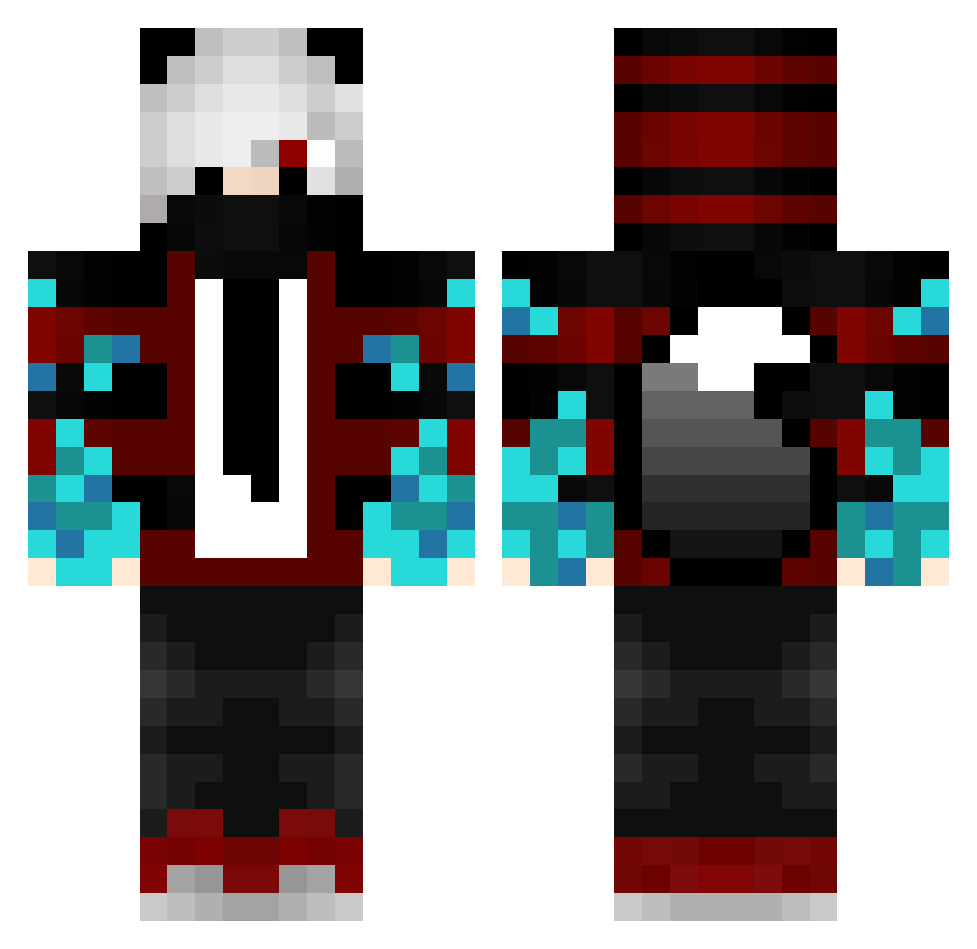 weldor Minecraft skin, front and back view