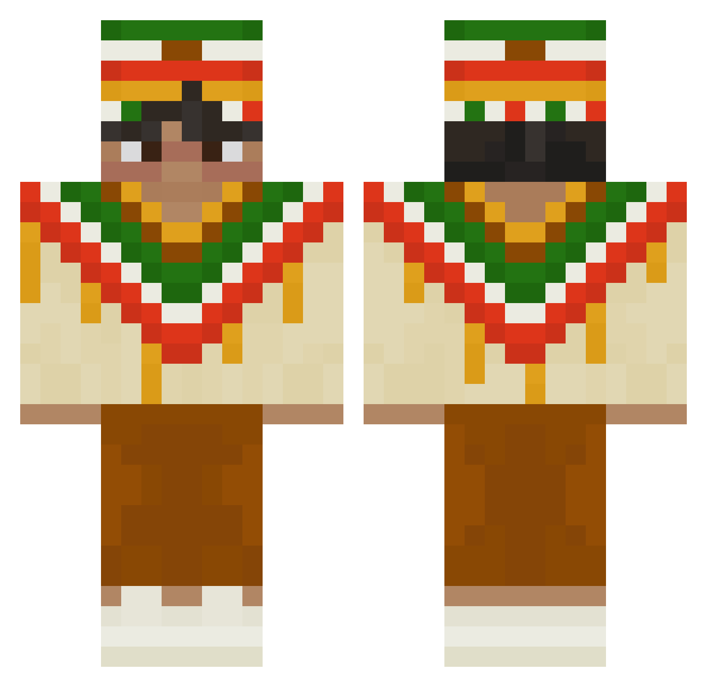 Jesko7 Minecraft skin, front and back view