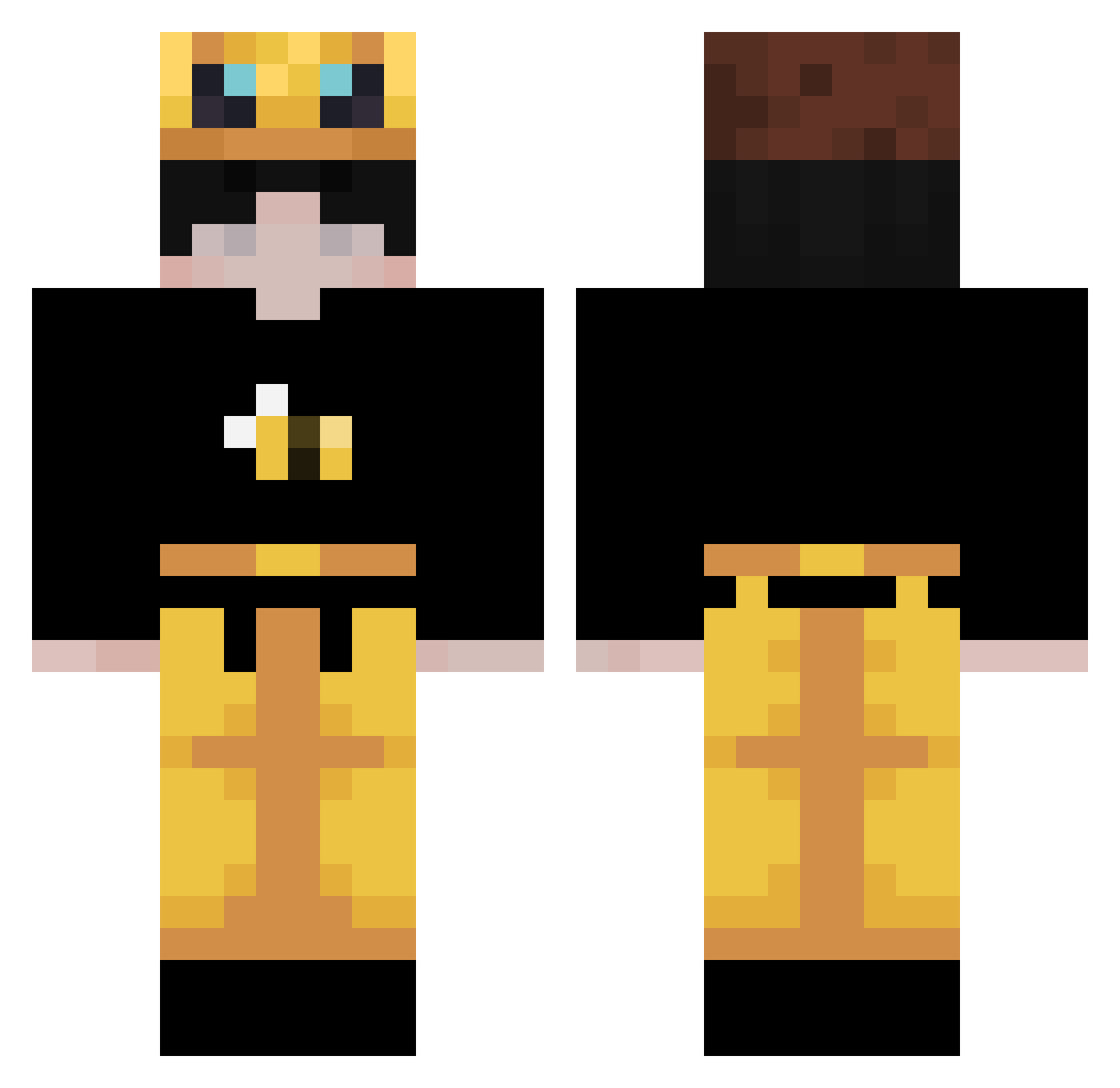 V3NDINGS Minecraft skin, front and back view
