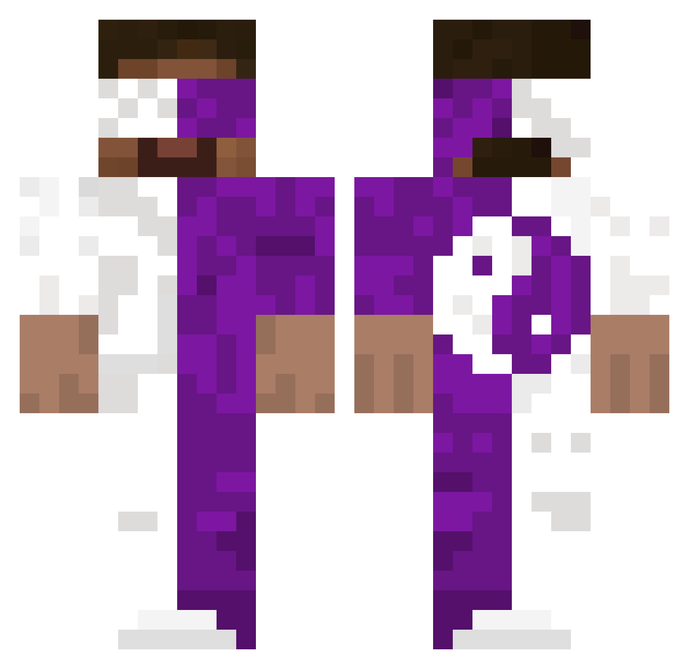 SKAPxD77 Minecraft skin, front and back view