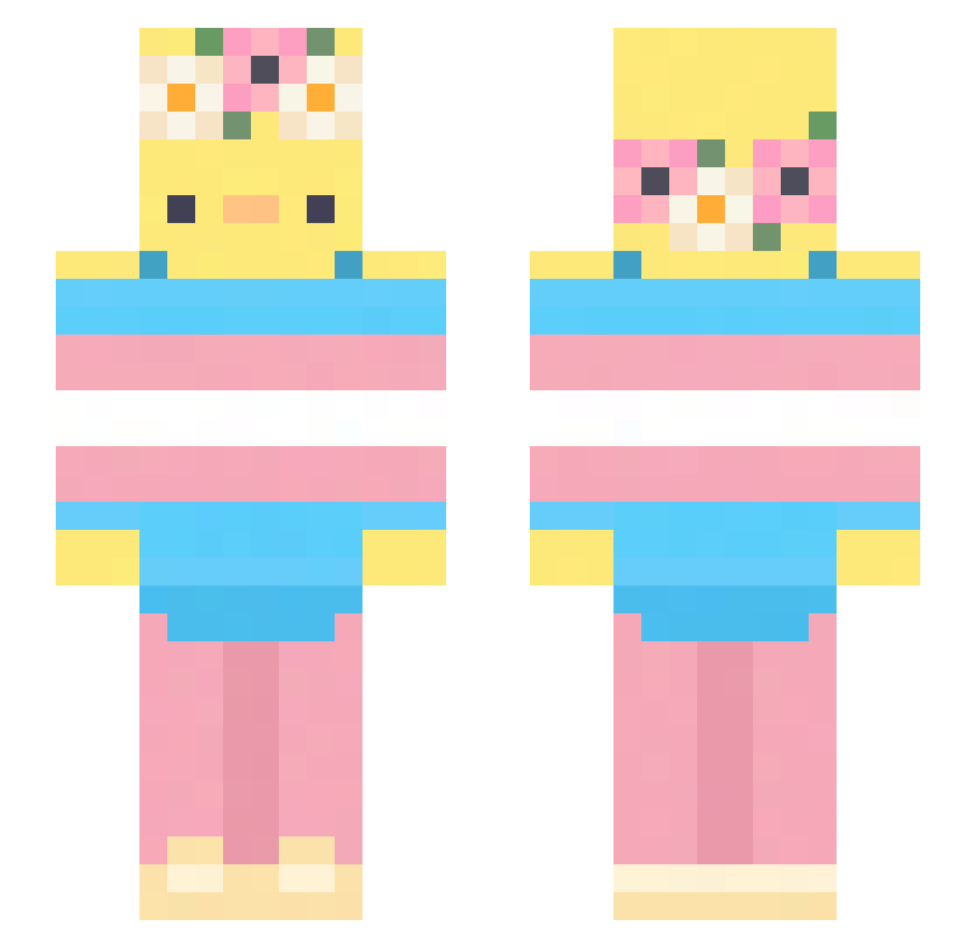 DaisyDay_ Minecraft skin, front and back view
