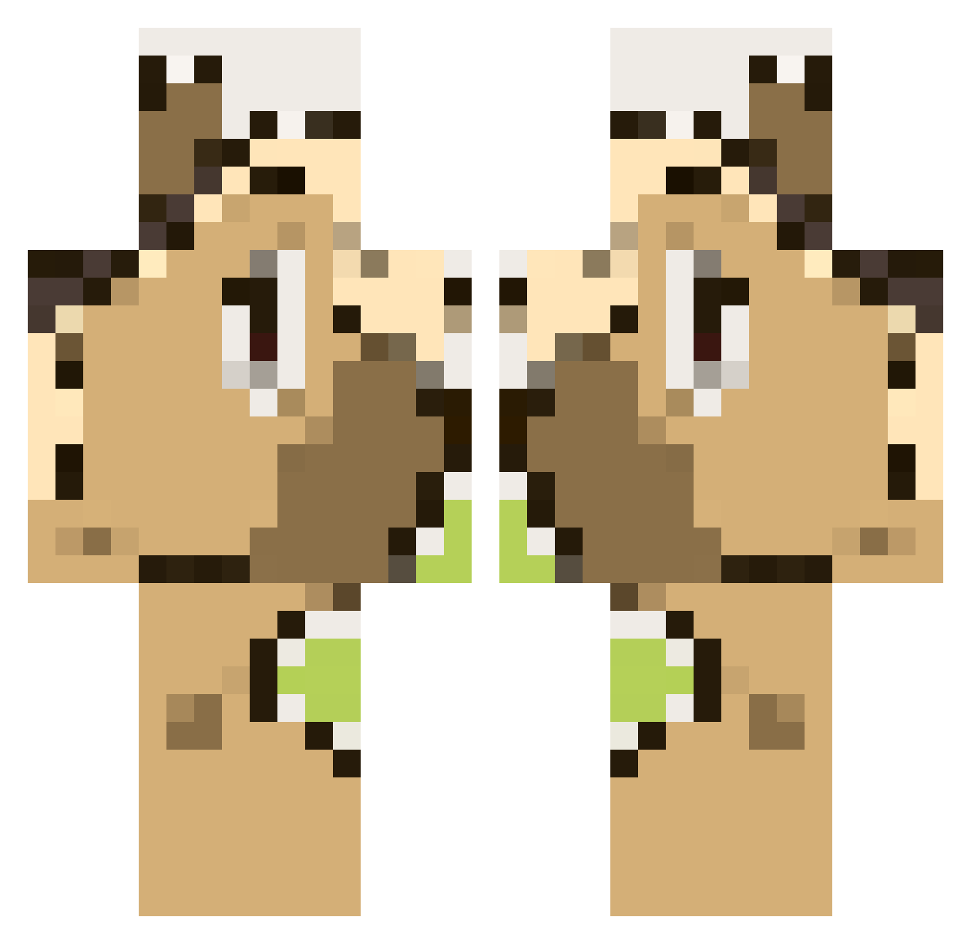 cuggi Minecraft skin, front and back view