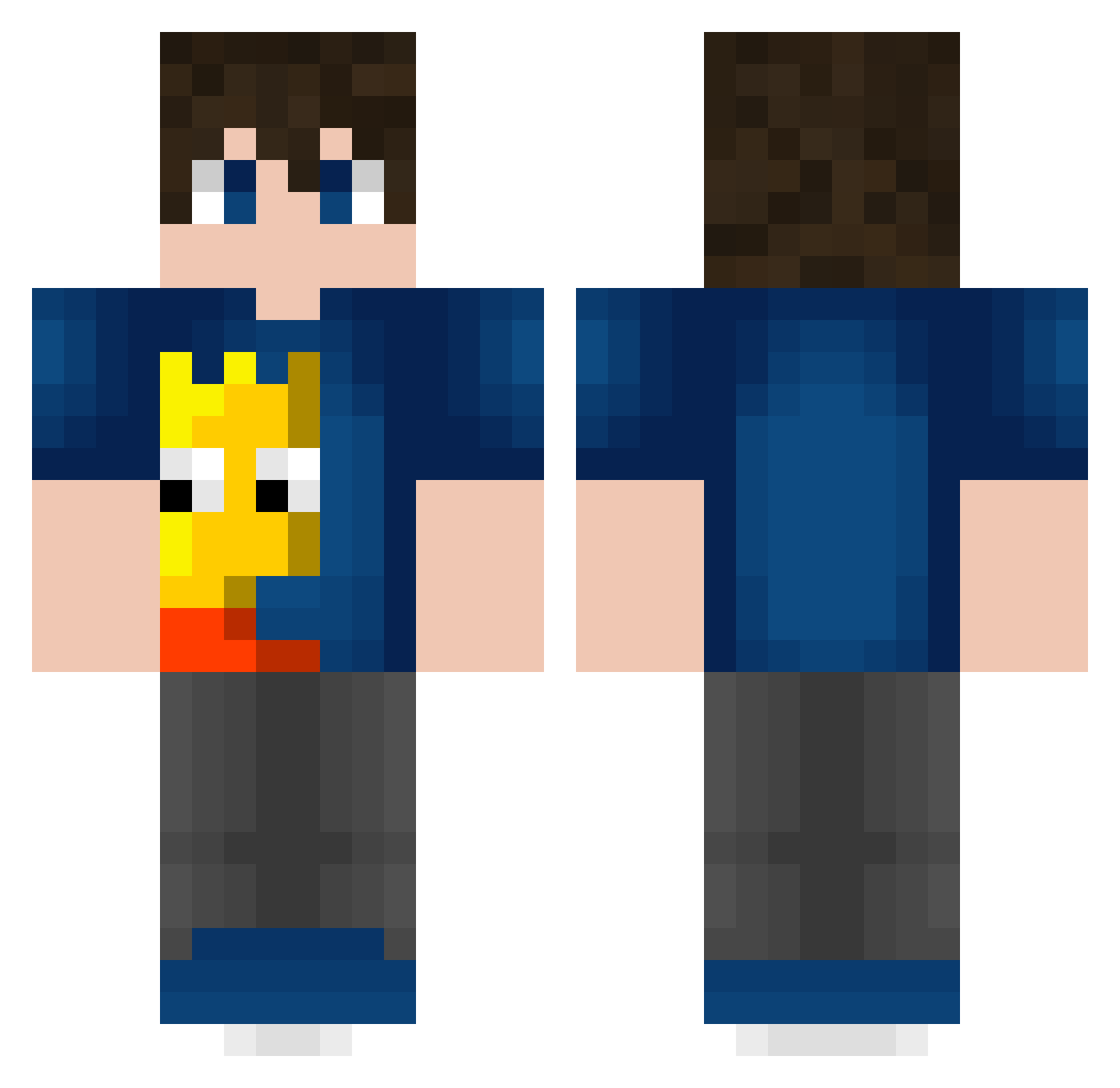 bypasssz Minecraft skin, front and back view