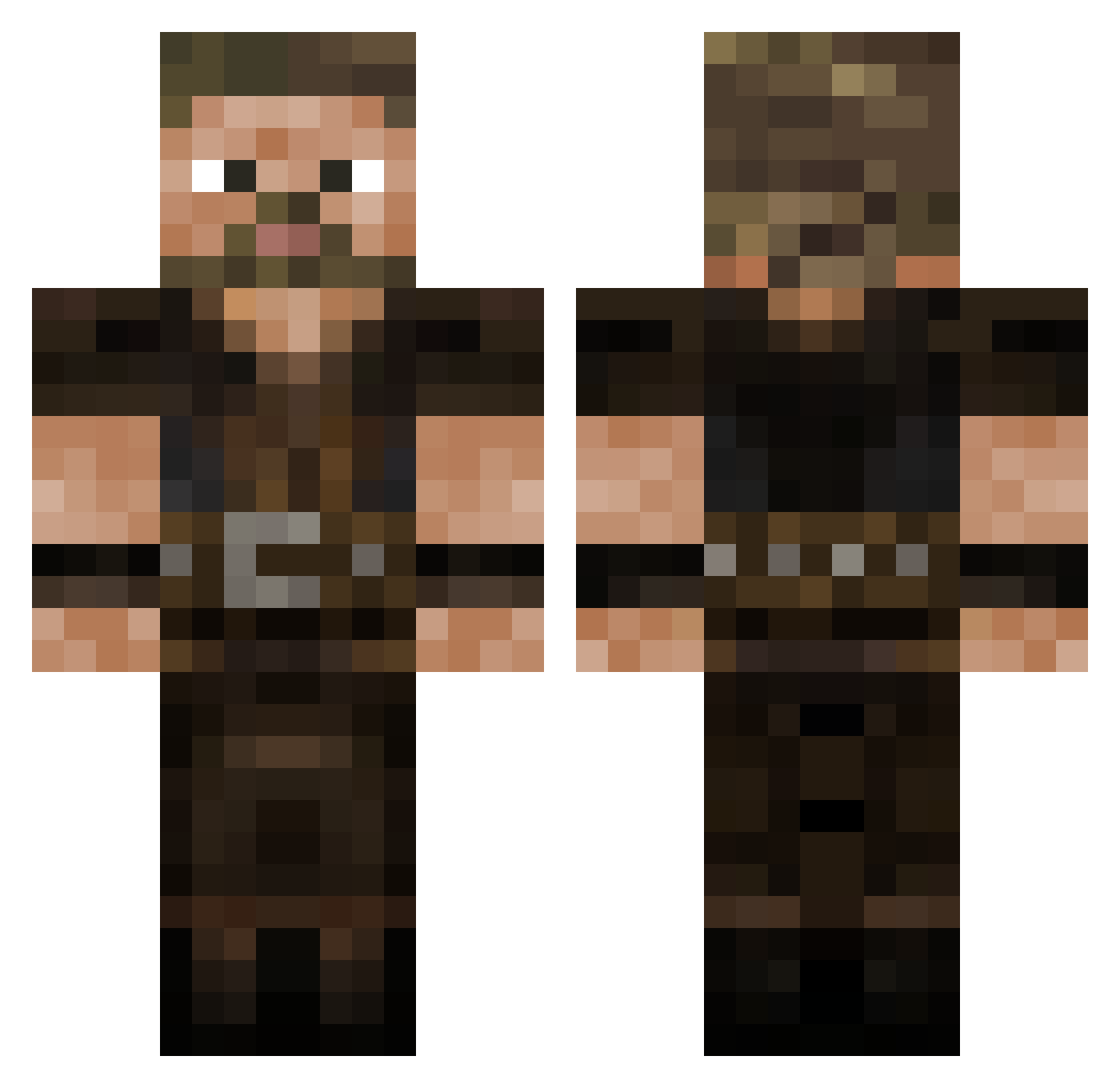Azrael_2210 Minecraft skin, front and back view