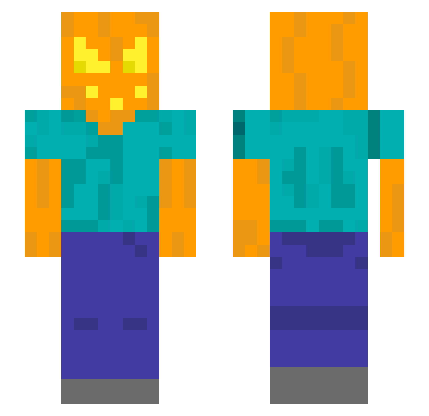 Conciliator Minecraft skin, front and back view