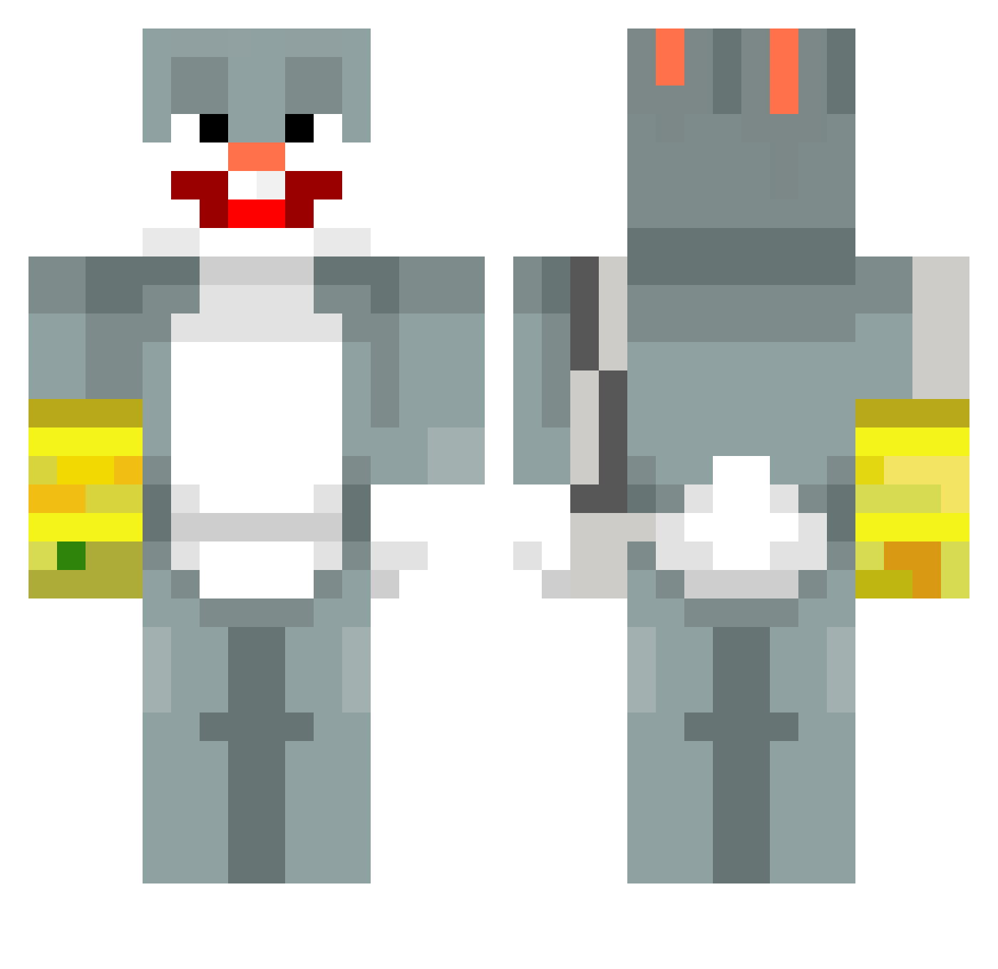 KuerbisAyri Minecraft skin, front and back view