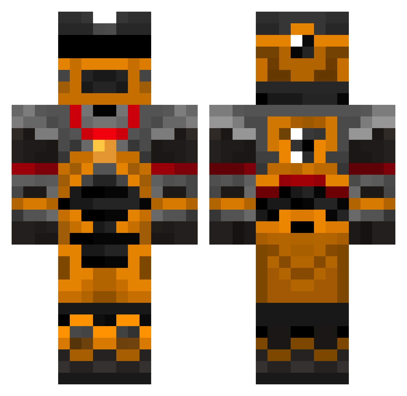 popbobtwerk Minecraft skin, front and back view