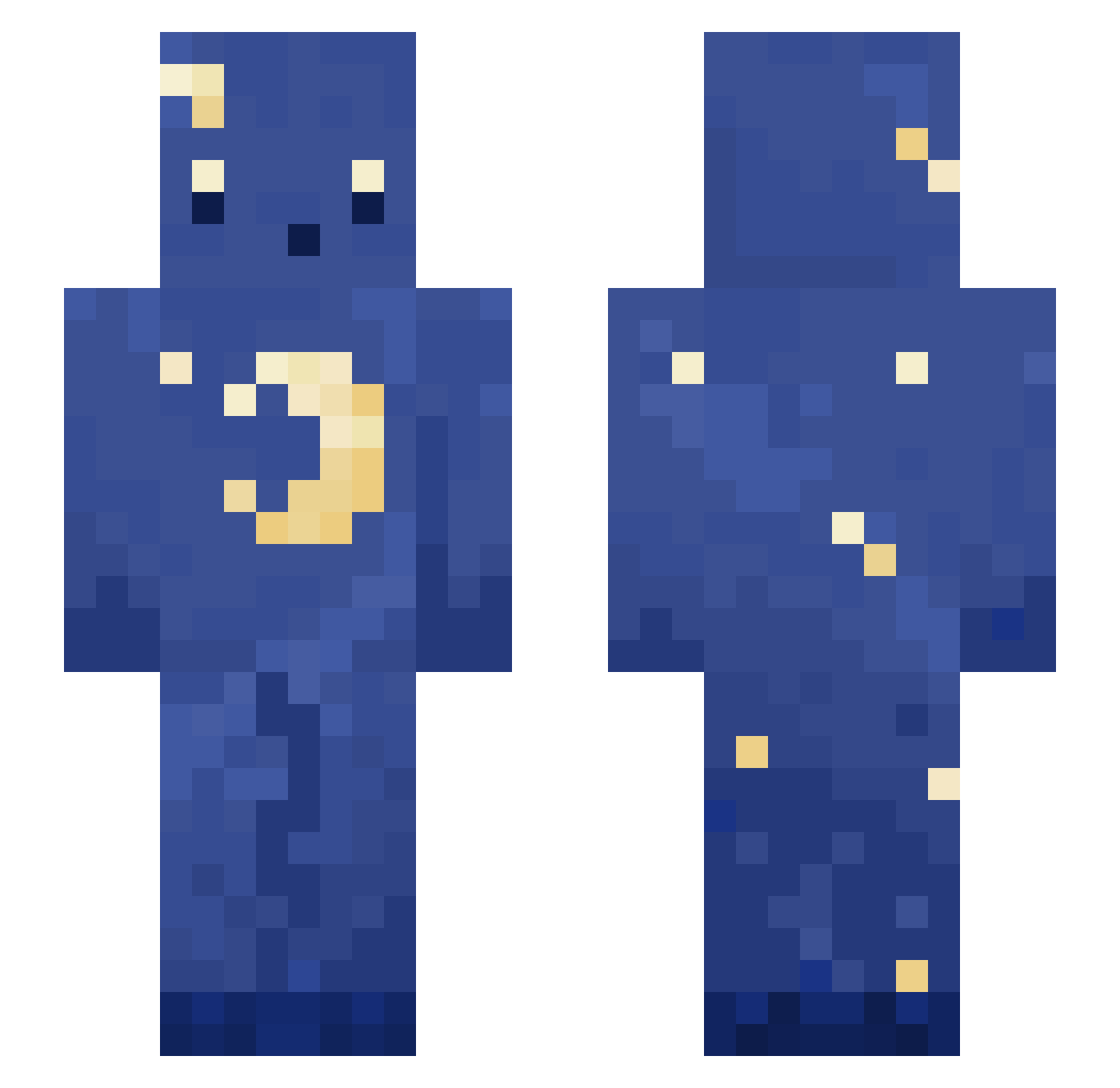 Ellen0r_ Minecraft skin, front and back view