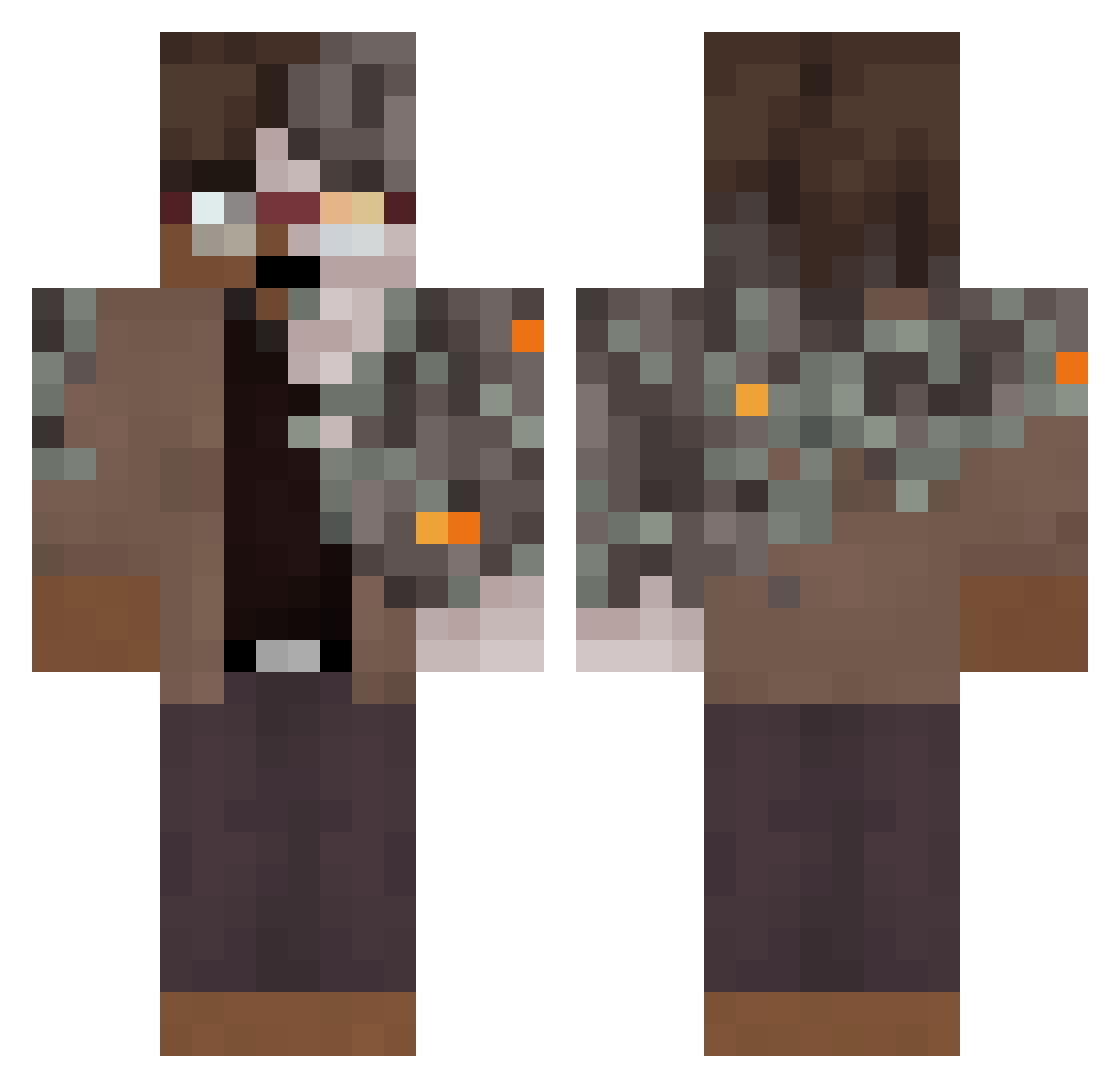 BandwidthBanshee Minecraft skin, front and back view