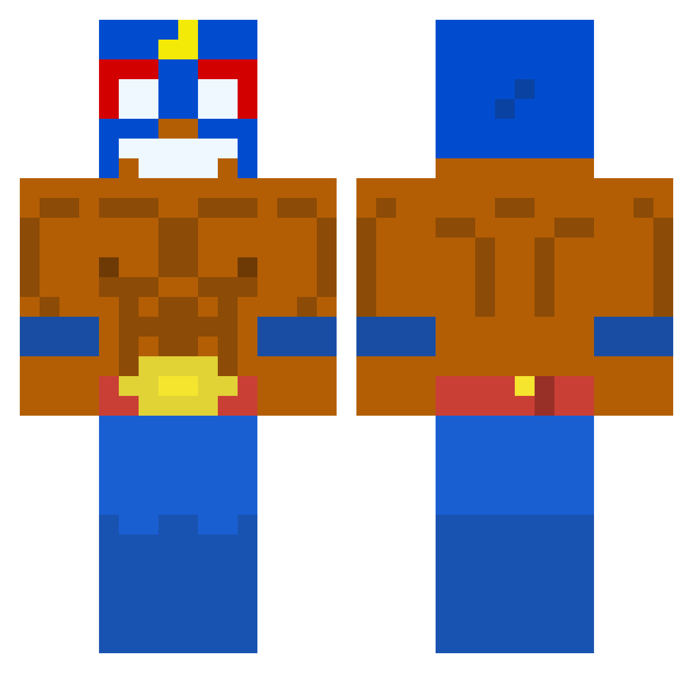 Edipas445 Minecraft skin, front and back view