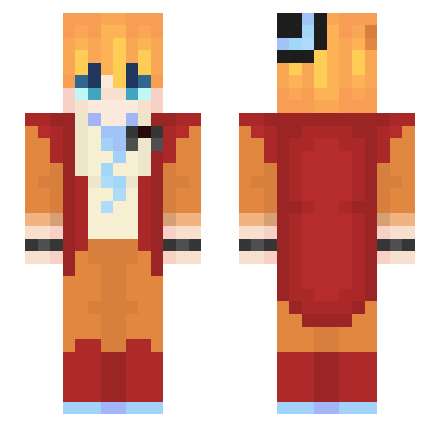 Surouta Minecraft skin, front and back view