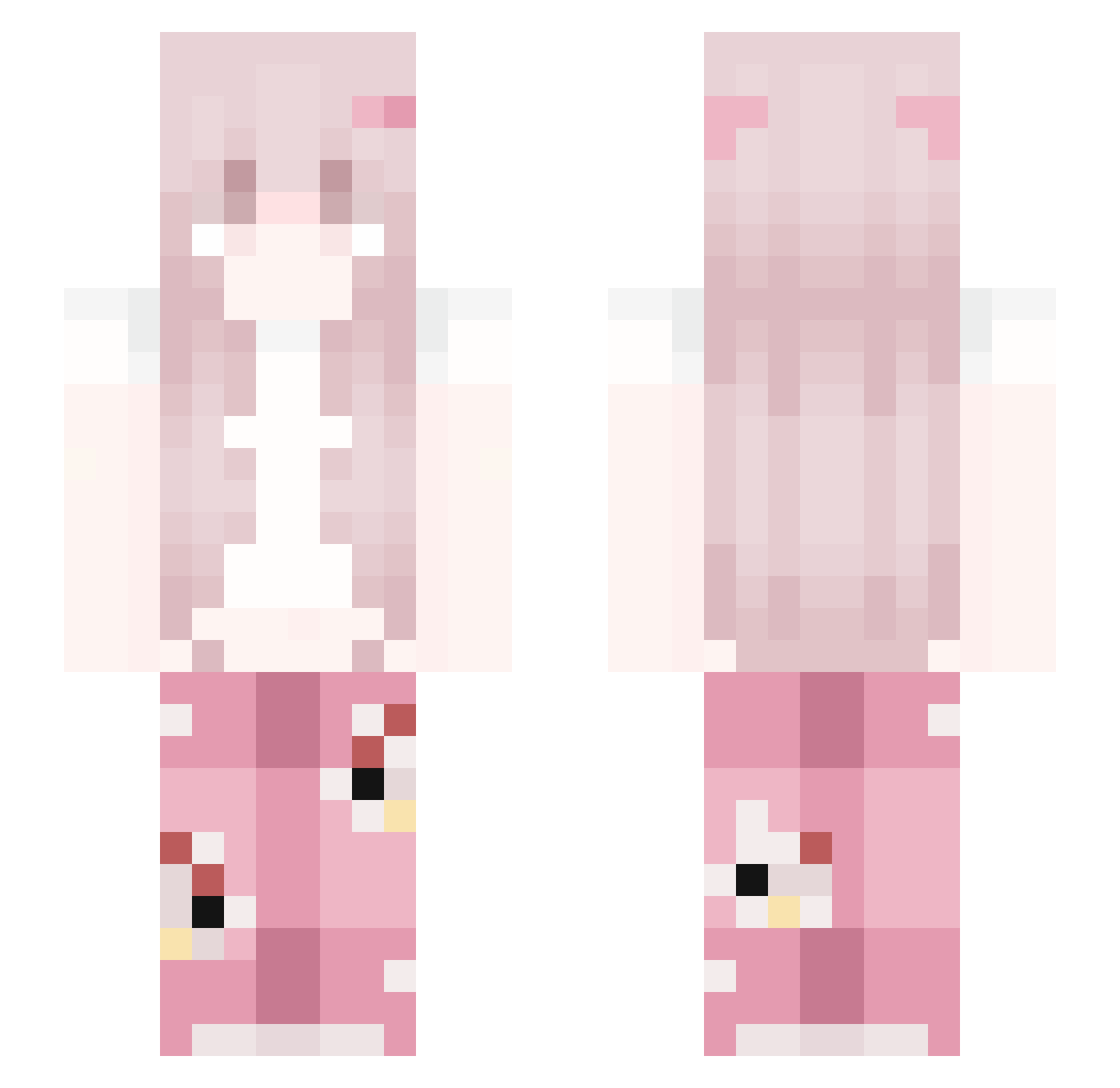 girlofus Minecraft skin, front and back view