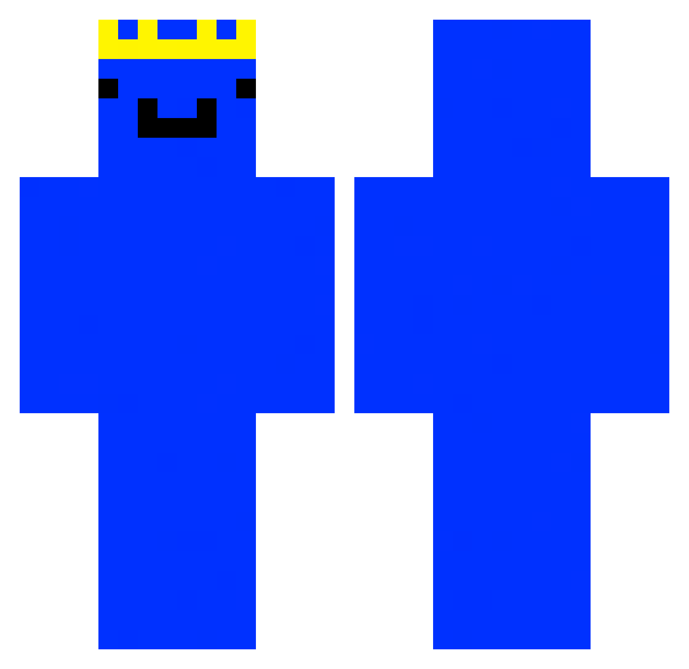 BM738 Minecraft skin, front and back view
