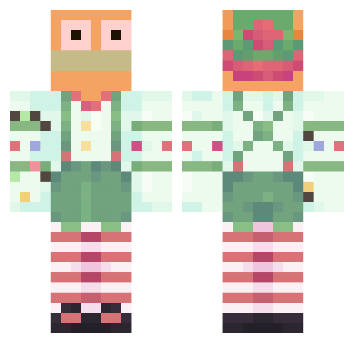 jOs69 Minecraft skin, front and back view